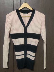 Striped Long Sleeve Top/Cardigan