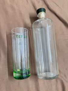 Empty Bottle With Glass Set
