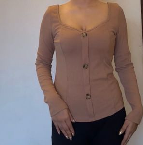 Shein Brown Full Sleeves Top