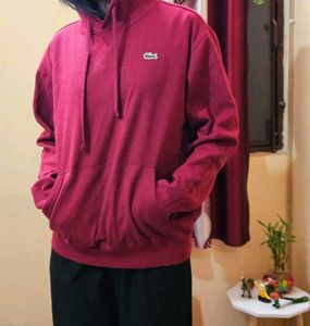 Lacoste marron color unisex hoodie