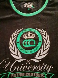 Black Tee With Sequence