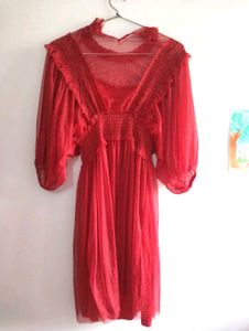 Red Sheer Party Dress
