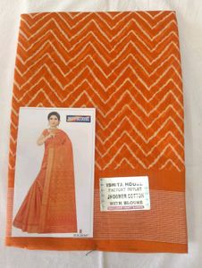 Orange Printed Saree