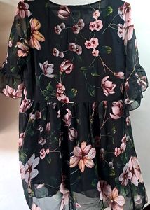 Black Floral Dress ( Without Tag)