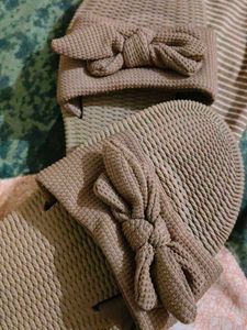 Zudio Bow Detail Beige Slides