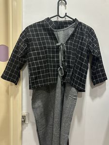 Grey Kurti With Jacket