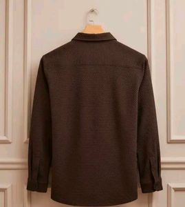 Brown Cotton full hand shirt