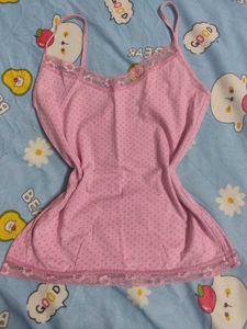 Pink Coquette Soft Girl Lace Cami Top