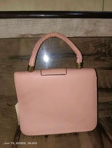 Blush Pink &#39;F&#39; Logo Top Handle Bag