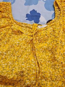 Floral Yellow Mini Dress