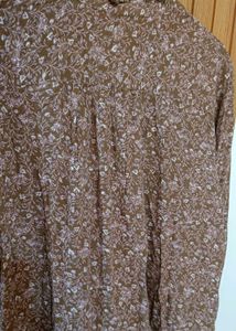 Brown Floral Print Shirt