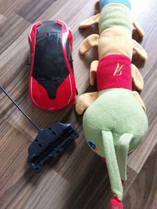 Car Set And  CATERPILLAR SOFT TOY