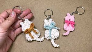 Crochet Cat Keychain