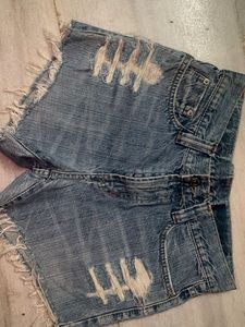 Distressed Denim Shorts