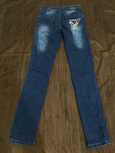 Unique Graphic Print Denim Jeans