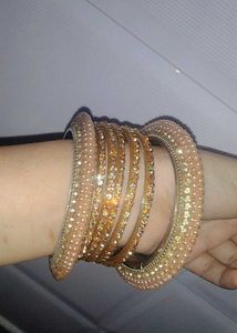 Heavy Golden Bangle Set, Size 2.4