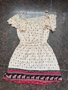 H&M Coachella Boho Cold Shoulder Mini Dress