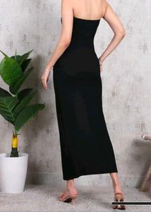 Elegant Black Thigh-High Slit Dress