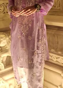Lavender Embroidered Kurta