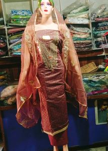 Gotta Patti Embroidery Work Unstitched Suit