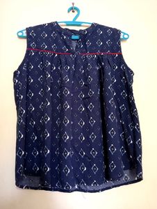 Women's Blue Printed Top