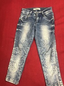 Floral Denim Jeans