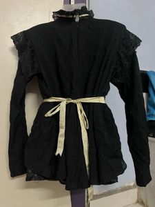 Pintrest Elegant Black Embellished Top