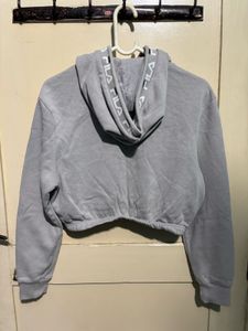Fila Light Grey Cropped Hoodie