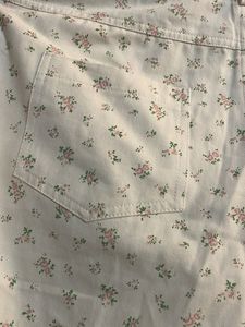 Floral Print Wide Leg Jeans