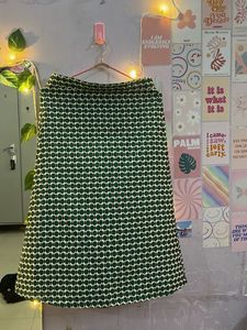 Green Printed A Line skirt