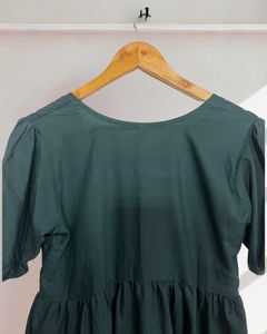 Emerald Green 3/4th sleeve skater dress