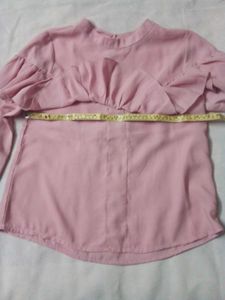 Pink Ruffle Long Sleeve Top