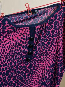 Pink &amp; Navy Animal Print Blouse