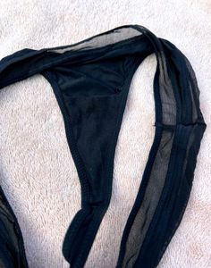 Calvin Klein Black Mesh Thong Panty – Size S