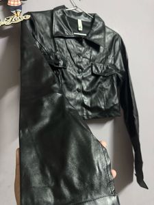 black leather jacket