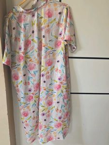 Florat Long Satin Top For Daily Wear