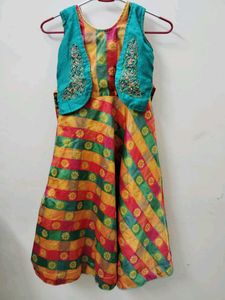 7 Yesrs Girls' Dress with Embroidered Vest