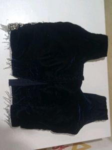 Embellished Black Crop Top