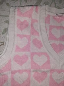Pink Heart Sweater Vest
