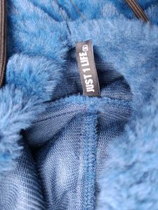 Blue Fuzzy Hoodie