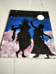 LORD KRISHNA AND RADHA CANVAS PAINTING 🎨