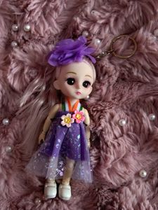 Purple Dress Doll Keychain