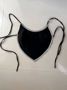Black Rhinestone Bikini Top