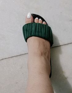olive green slippers