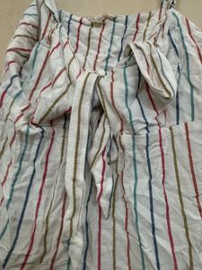 Striped Tie-Front Tank Top