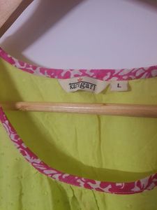Flourescent Green Sleeves Kurta