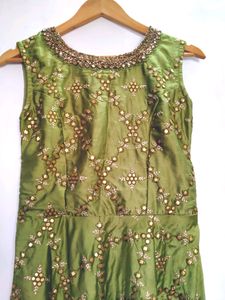 LIGHT OLIVE COLOUR GOWN FOR WOMEN
