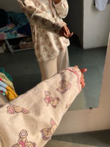 Cute Bear Print Pajama Shirt