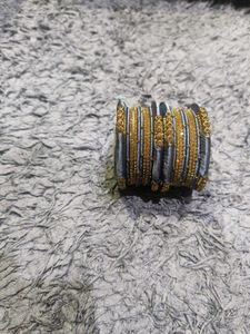 Bangles & Bracelets Grey Thread Work