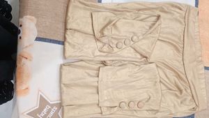 Women Shining Golden Colour Plazo Paint